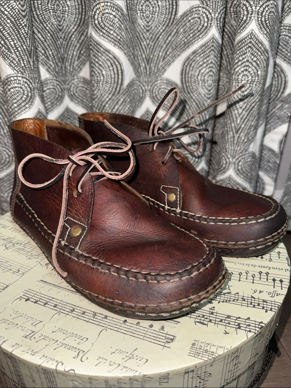 Vintage Rockport Casuals Brown Leather Moc Toe Chukka Boots - Men's Size 8.5